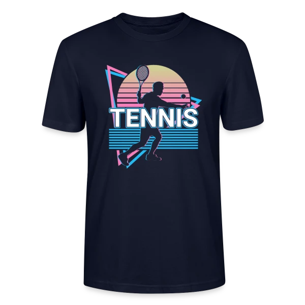 Maquette de T-shirt bio CRAFTER Stanley Stella Unisexe « Joueur de Tennis Vaporwave Rétro Esthétique » à personnaliser