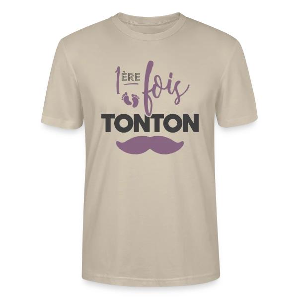 Maquette de T-shirt bio CRAFTER Stanley Stella Unisexe « Tonton Première Fois : La Fierté Assumée » à personnaliser