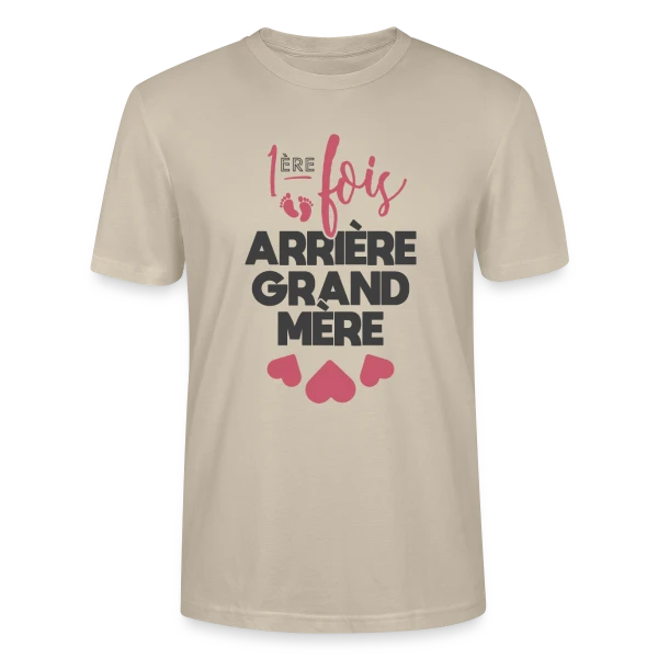 Maquette de T-shirt bio CRAFTER Stanley Stella Unisexe « Future Arrière-Grand-Mère Fière » à personnaliser