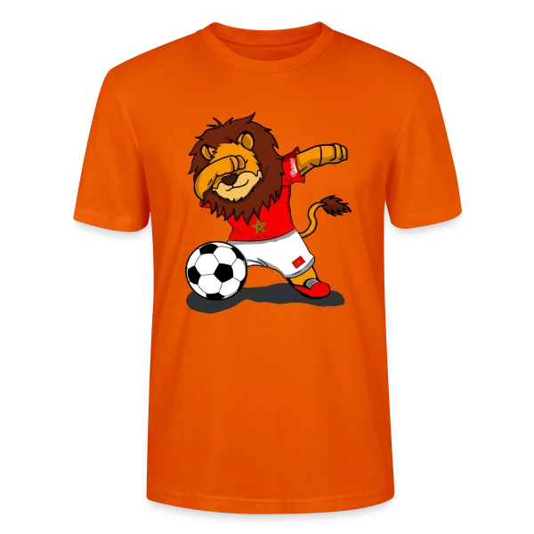 Maquette de T-shirt bio CRAFTER Stanley Stella Unisexe « Lion Marocain Foot Dab » à personnaliser