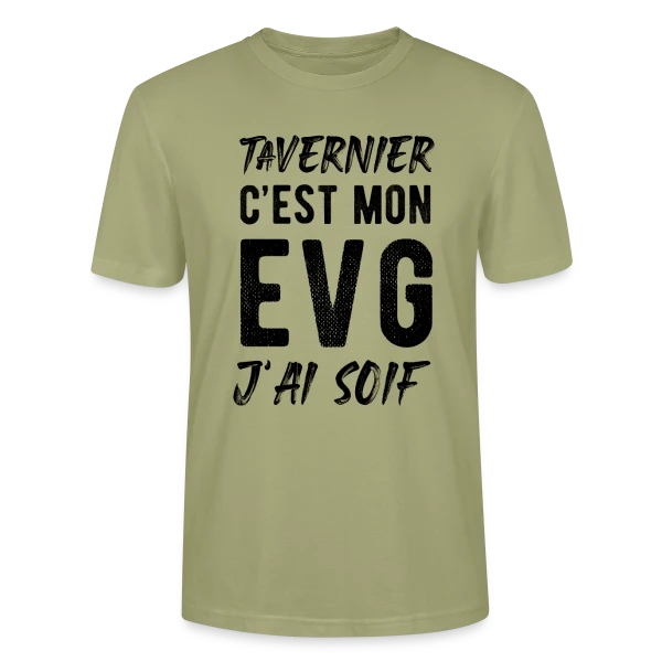 Maquette de T-shirt bio CRAFTER Stanley Stella Unisexe « EVG Tavernier J'ai Soif » à personnaliser