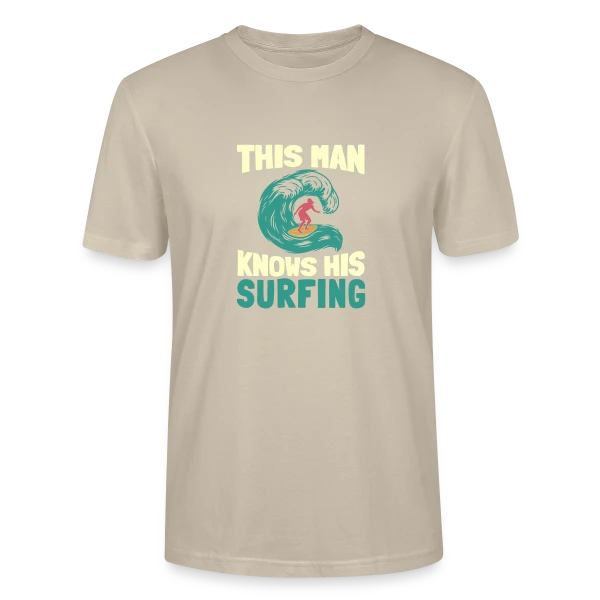Maquette de T-shirt bio CRAFTER Stanley Stella Unisexe « Surfeur | Roi des Vagues » à personnaliser