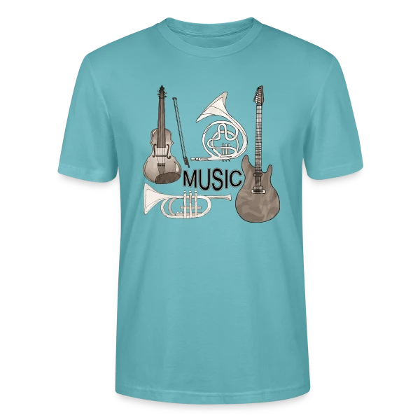 Maquette de T-shirt bio CRAFTER Stanley Stella Unisexe « Passion Musique : Instruments & Guitare » à personnaliser