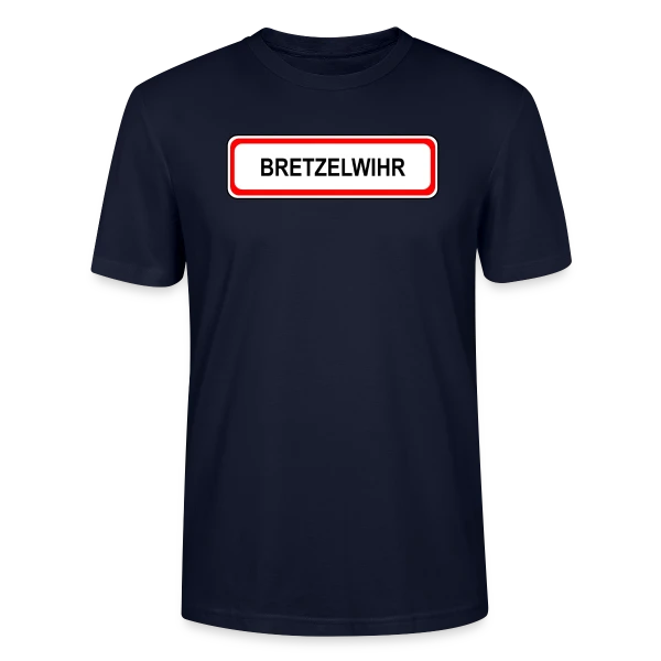 Maquette de T-shirt bio CRAFTER Stanley Stella Unisexe « Bretzelwihr: L'Alsace Gourmande » à personnaliser
