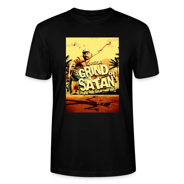 Maquette de T-shirt bio CRAFTER Stanley Stella Unisexe « Skate Satanique Vintage & Humour » à personnaliser