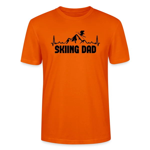 Maquette de T-shirt bio CRAFTER Stanley Stella Unisexe « Skifahren DAD: Papa Skieur Rétro » à personnaliser