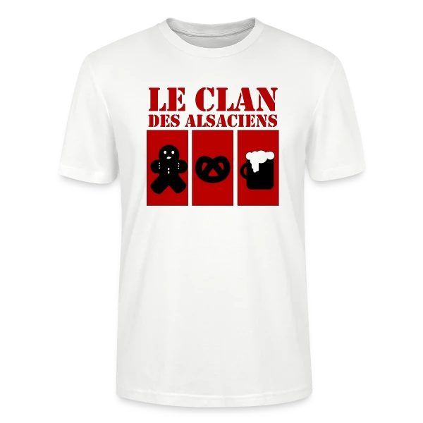 Maquette de T-shirt bio CRAFTER Stanley Stella Unisexe « Le Clan des Alsaciens: Référence Culte Elsass » à personnaliser