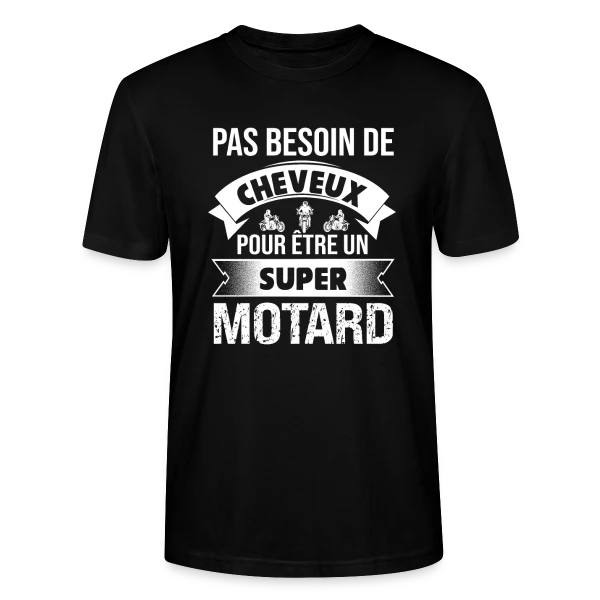 Maquette de T-shirt bio CRAFTER Stanley Stella Unisexe « Motard Chauve : Pas Besoin de Cheveux pour Être Super ! » à personnaliser
