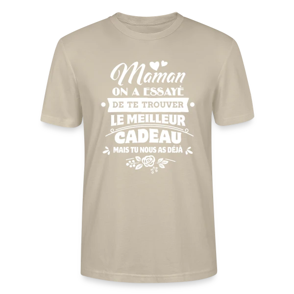 Maquette de T-shirt bio CRAFTER Stanley Stella Unisexe « Maman, le Plus Beau Cadeau c'est Toi - Fête des Mères » à personnaliser