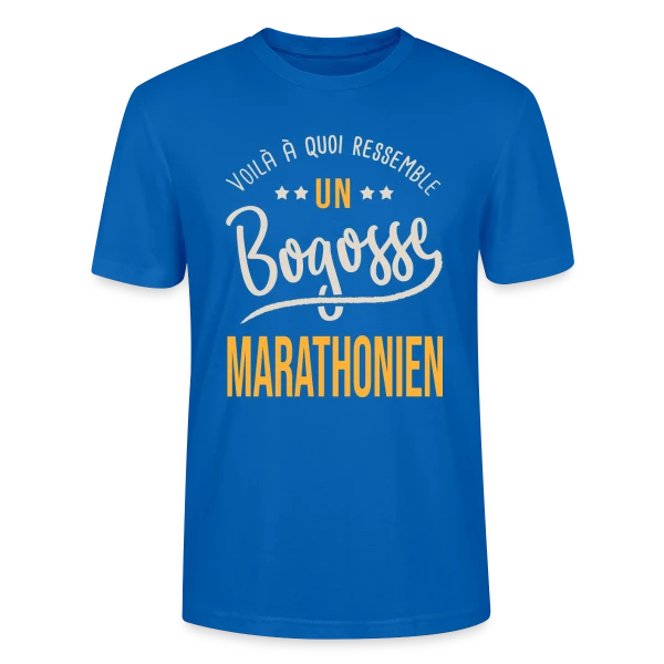 Maquette de T-shirt bio CRAFTER Stanley Stella Unisexe « Running Bogosse Marathonien - Idée Cadeau Marathon » à personnaliser