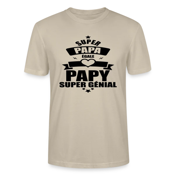 Maquette de T-shirt bio CRAFTER Stanley Stella Unisexe « Super Papy, Super Papa : Le Meilleur des Grands-Pères » à personnaliser