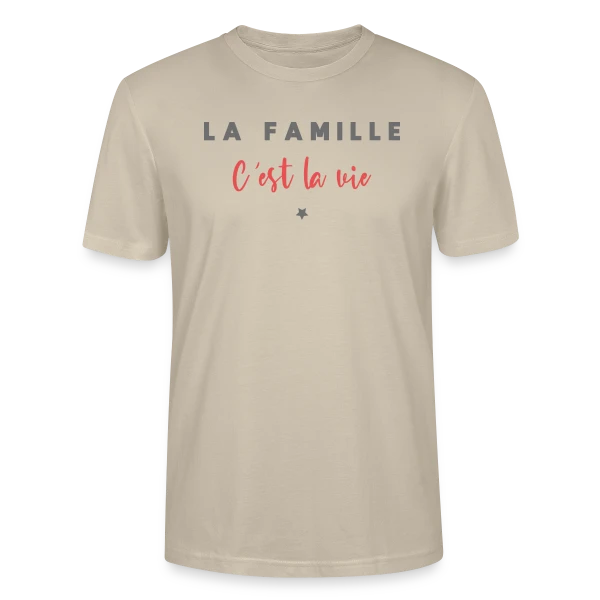 Maquette de T-shirt bio CRAFTER Stanley Stella Unisexe « La Famille C'est la Vie » à personnaliser