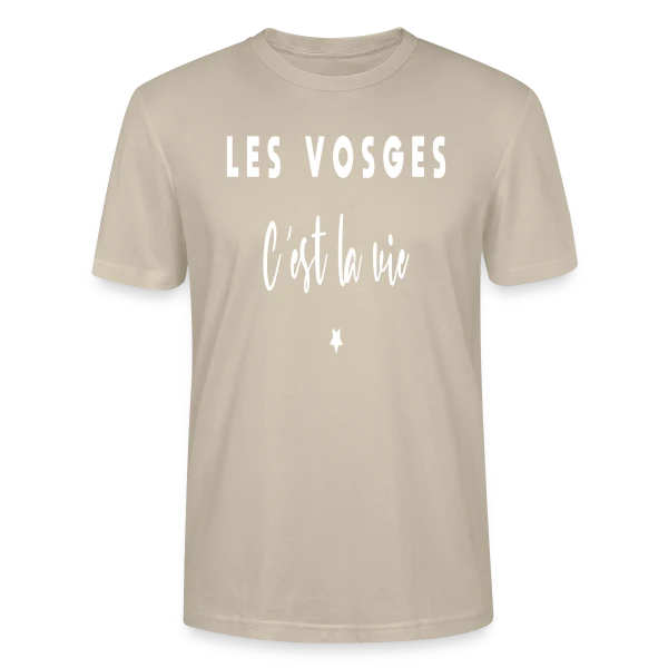 Maquette de T-shirt bio CRAFTER Stanley Stella Unisexe « Les Vosges, C'est la Vie ! » à personnaliser