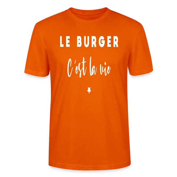Maquette de T-shirt bio CRAFTER Stanley Stella Unisexe « Le Burger, C'est la Vie : Passion Gourmande » à personnaliser