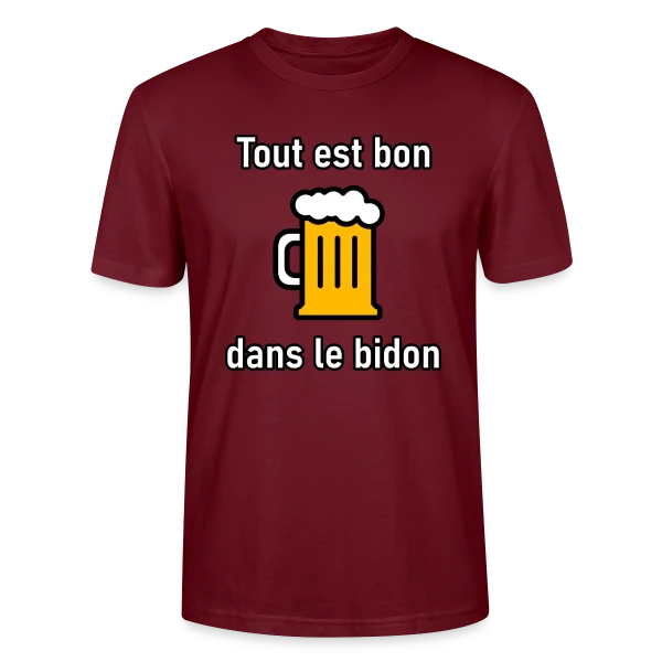 Maquette de T-shirt bio CRAFTER Stanley Stella Unisexe « Tout est Bon dans le Bidon » à personnaliser