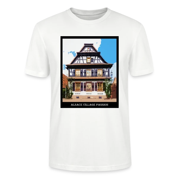Maquette de T-shirt bio CRAFTER Stanley Stella Unisexe « Maison Alsacienne Typique » à personnaliser