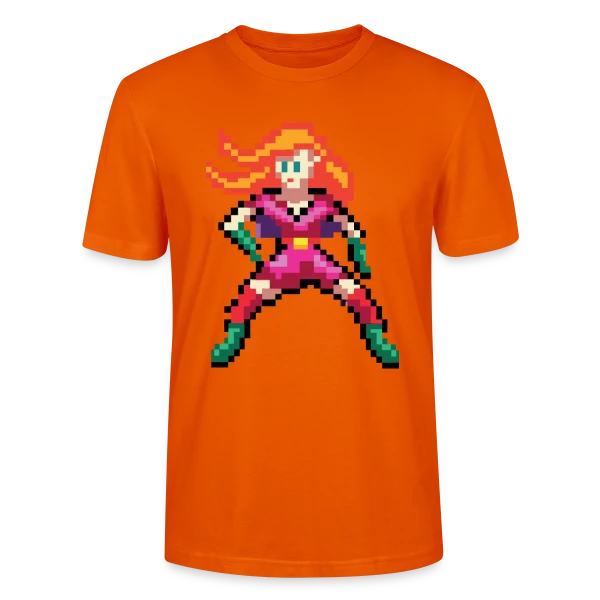 Maquette de T-shirt bio CRAFTER Stanley Stella Unisexe « Super-Héroïne Rouge » à personnaliser