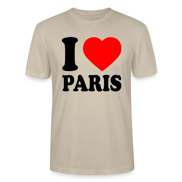 Maquette de T-shirt bio CRAFTER Stanley Stella Unisexe « J'aime Paris Classique » à personnaliser