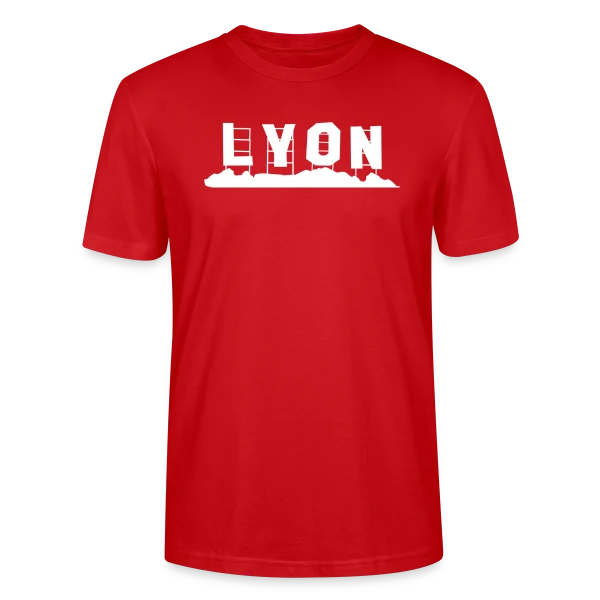 Maquette de T-shirt bio CRAFTER Stanley Stella Unisexe « Lyon Minimaliste Blanc » à personnaliser
