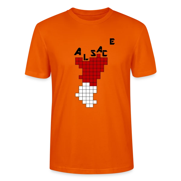 Maquette de T-shirt bio CRAFTER Stanley Stella Unisexe « Alsace Pixel Art - Humour Rétrogaming » à personnaliser