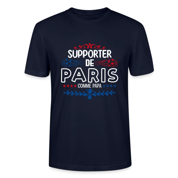 Maquette de T-shirt bio CRAFTER Stanley Stella Unisexe « Supporter Football Parisien » à personnaliser
