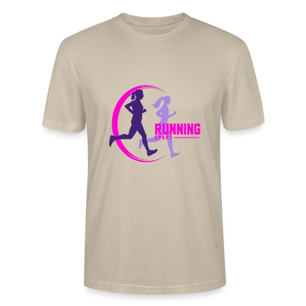 Maquette de T-shirt bio CRAFTER Stanley Stella Unisexe « Running : Deux Filles en Pleine Course » à personnaliser
