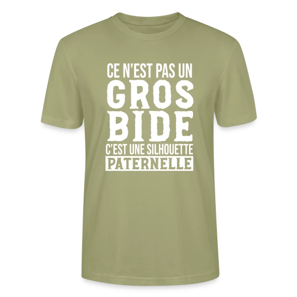 Maquette de T-shirt bio CRAFTER Stanley Stella Unisexe « Papa Gros Bide - Silhouette Paternelle Humour » à personnaliser