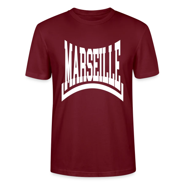 Maquette de T-shirt bio CRAFTER Stanley Stella Unisexe « Marseille Texte Pur » à personnaliser