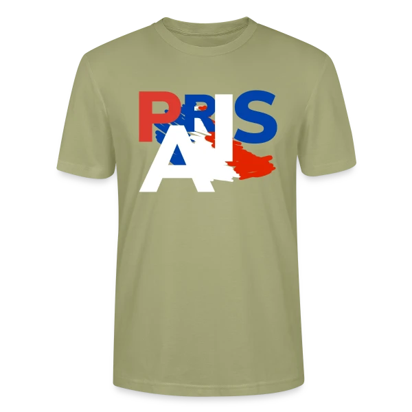 Maquette de T-shirt bio CRAFTER Stanley Stella Unisexe « Paris Tricolore Moderne » à personnaliser
