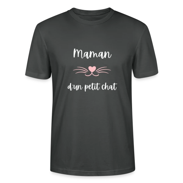 Maquette de T-shirt bio CRAFTER Stanley Stella Unisexe « Maman d'un Petit Chat : T-shirt Humour pour Amoureuse des Félins » à personnaliser