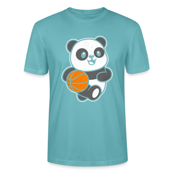 Maquette de T-shirt bio CRAFTER Stanley Stella Unisexe « Panda Basketteur » à personnaliser