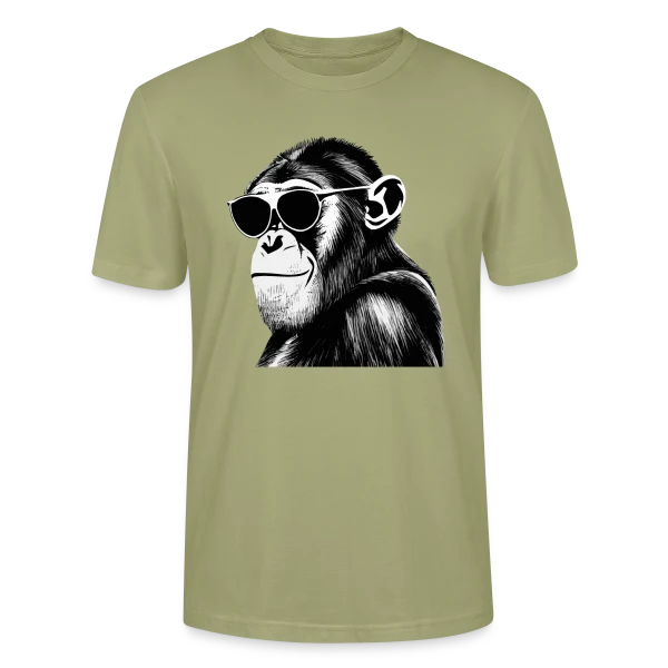 Maquette de T-shirt bio CRAFTER Stanley Stella Unisexe « Chimpanzé Cool Lunettes » à personnaliser