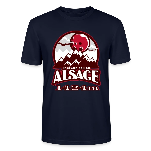 Maquette de T-shirt bio CRAFTER Stanley Stella Unisexe « Alsace : Le Grand Ballon des Vosges (1424m) » à personnaliser