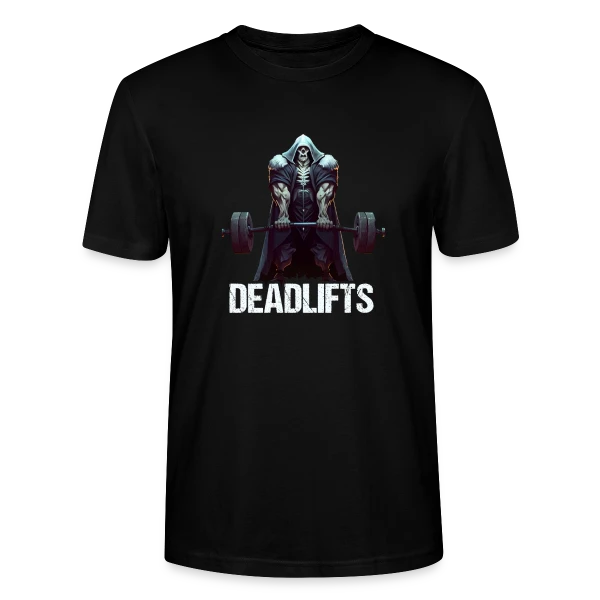 Maquette de T-shirt bio CRAFTER Stanley Stella Unisexe « Squelette Ironique : Deadlifts et Fitness Rigolo » à personnaliser