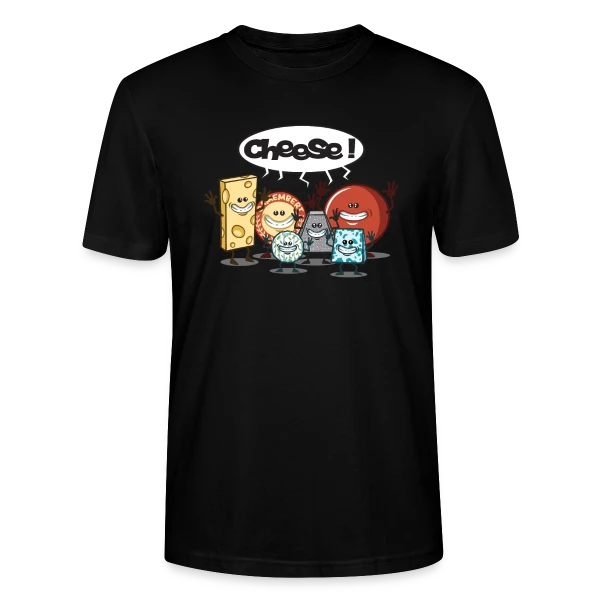Maquette de T-shirt bio CRAFTER Stanley Stella Unisexe « Le Fromage vous Fait Sourire ! » à personnaliser