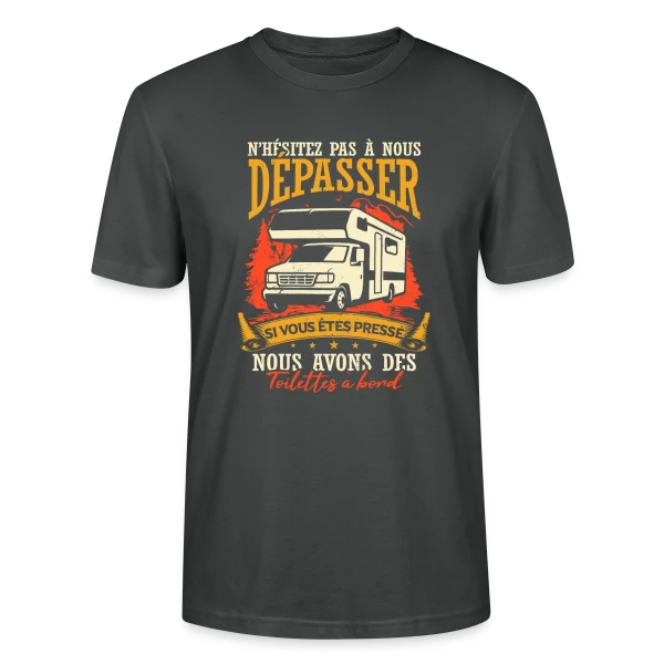 Drôle de Campeur en Camping-Car: Mes Vacances Parfaites! sur T-shirt bio CRAFTER Stanley Stella Unisexe