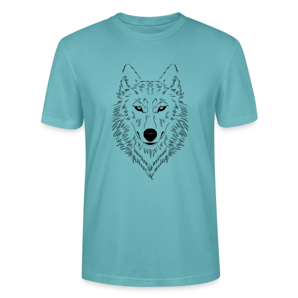 Maquette de T-shirt bio CRAFTER Stanley Stella Unisexe « Loup Stylisé Majestueux » à personnaliser