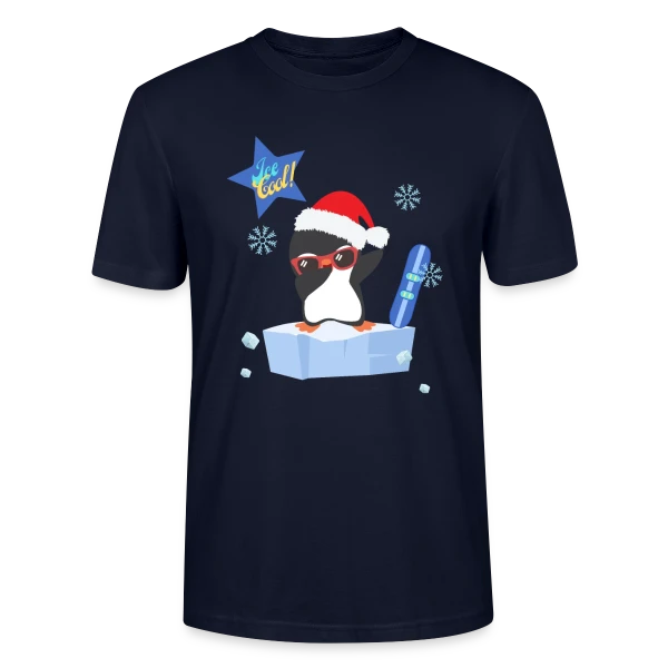 Maquette de T-shirt bio CRAFTER Stanley Stella Unisexe « Pingouin Dab Noël Cool » à personnaliser