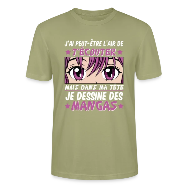 Maquette de T-shirt bio CRAFTER Stanley Stella Unisexe « Fan d'Anime & Dessinateur Manga » à personnaliser