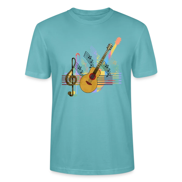 Maquette de T-shirt bio CRAFTER Stanley Stella Unisexe « Passion Guitare » à personnaliser