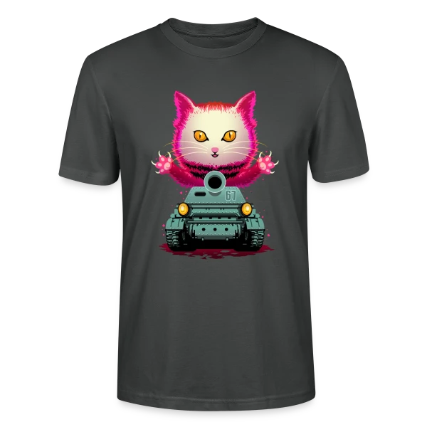 Maquette de T-shirt bio CRAFTER Stanley Stella Unisexe « Chat de Guerre : L'Invasion Féline » à personnaliser