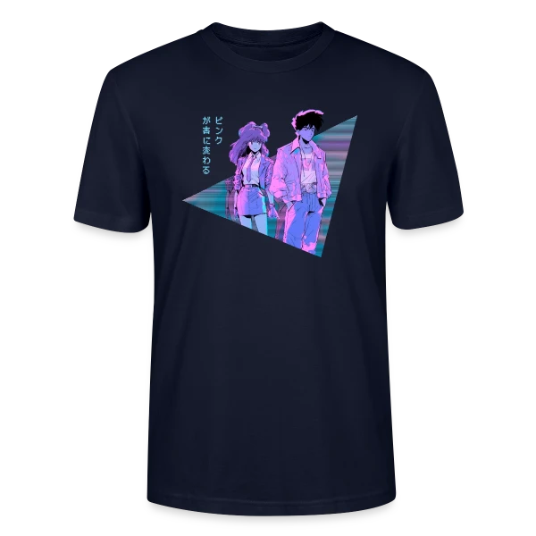 Maquette de T-shirt bio CRAFTER Stanley Stella Unisexe « Couple Anime Vaporwave Mélancolie Esthétique » à personnaliser