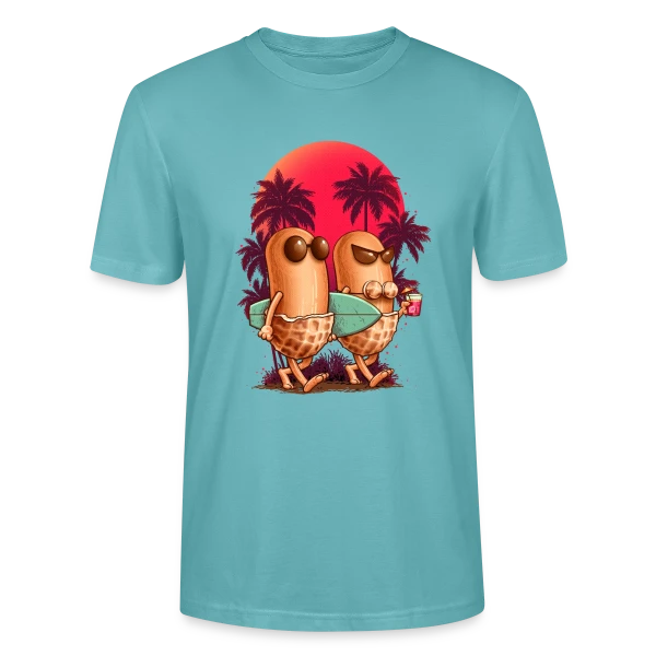 Maquette de T-shirt bio CRAFTER Stanley Stella Unisexe « Cacahuètes en Vacances » à personnaliser