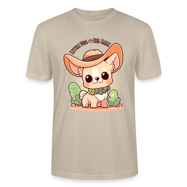 Maquette de T-shirt bio CRAFTER Stanley Stella Unisexe « Chihuahua Kawaii - Petit Chien, Grande Voix » à personnaliser