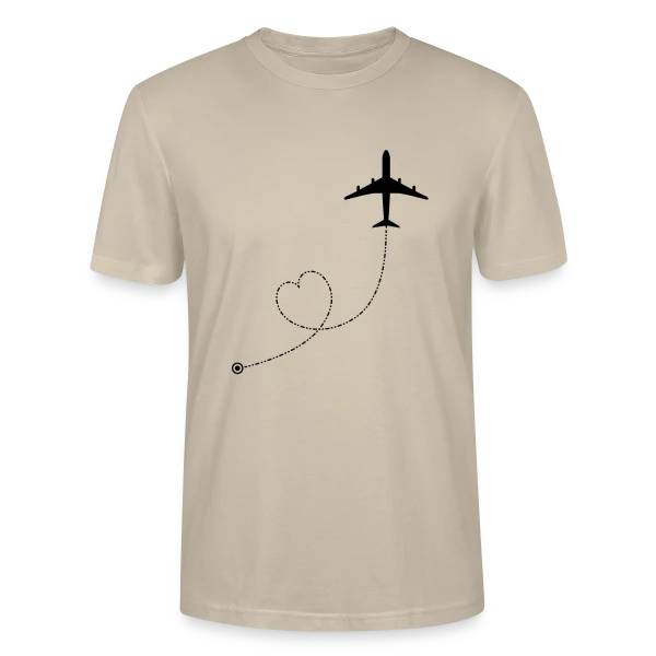 Avion Route Cœur sur T-shirt bio CRAFTER Stanley Stella Unisexe