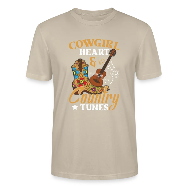 Maquette de T-shirt bio CRAFTER Stanley Stella Unisexe « Festival Musique Country & Guitare » à personnaliser