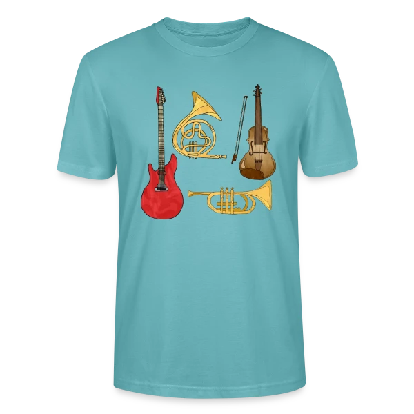 Maquette de T-shirt bio CRAFTER Stanley Stella Unisexe « Passion Musique & Instruments » à personnaliser