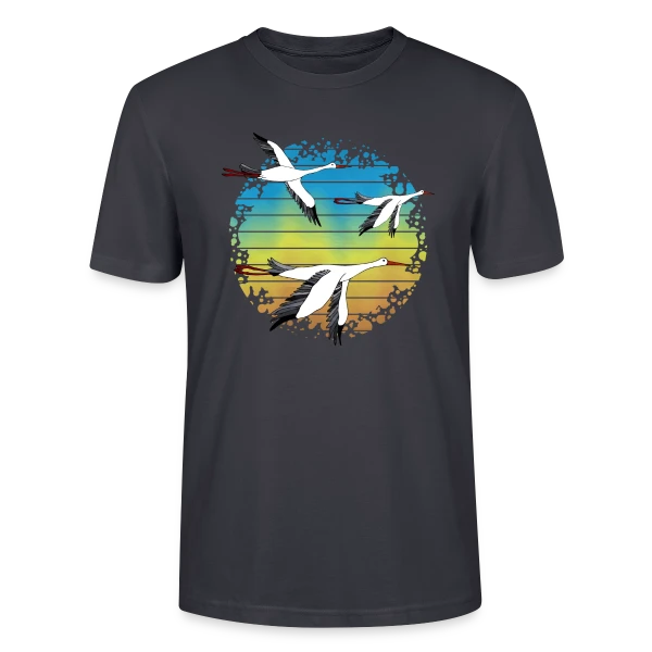 Maquette de T-shirt bio CRAFTER Stanley Stella Unisexe « Cigogne Élégante » à personnaliser