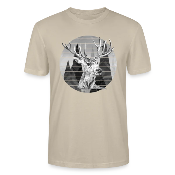 Maquette de T-shirt bio CRAFTER Stanley Stella Unisexe « Cerf Majestueux » à personnaliser