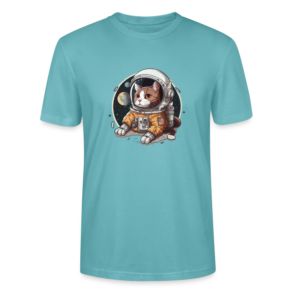 Maquette de T-shirt bio CRAFTER Stanley Stella Unisexe « Chat Cosmonaute Aventure Spatiale » à personnaliser